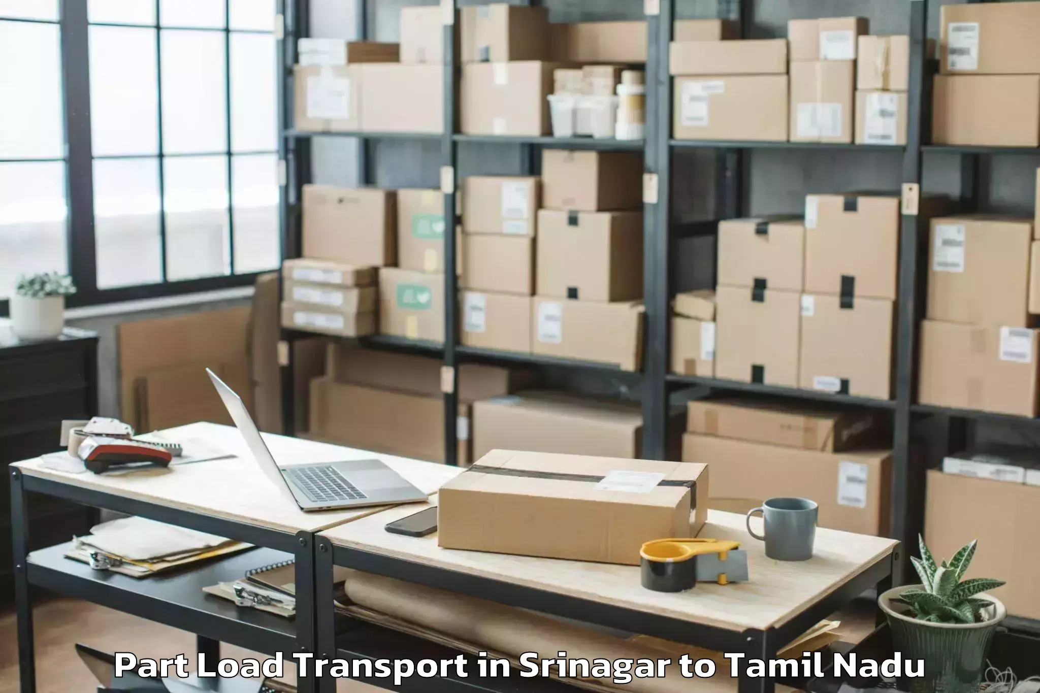 Top Srinagar to Thiruporur Part Load Transport Available